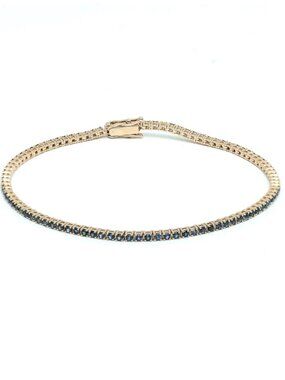 Deep Tide Blue Sapphire 14K (Custom) Yellow Gold Tennis Bracelet